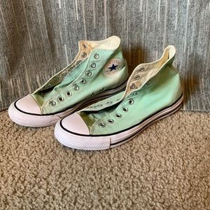 Mint green Converse high tops